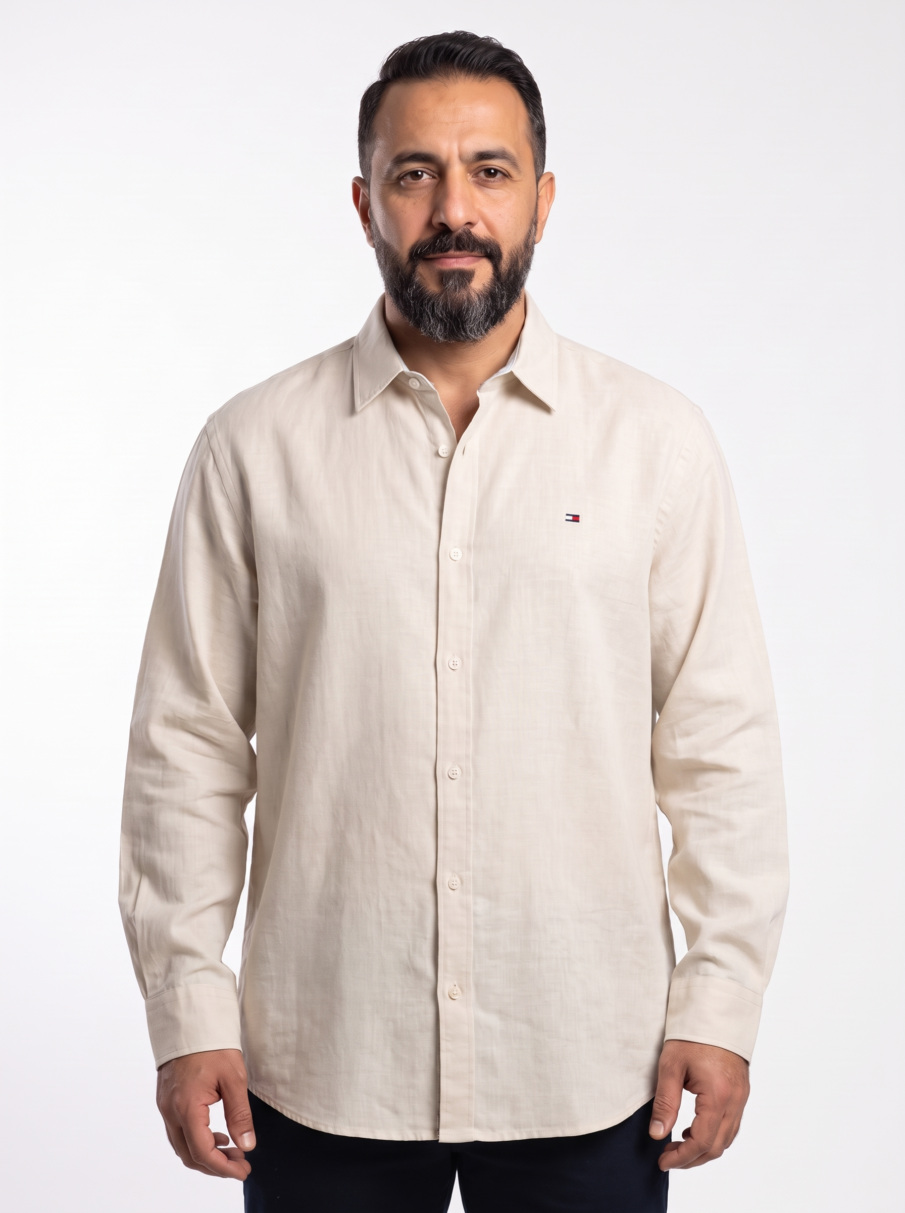 Men's Linen Long Sleeve Shirt – Custom Fit Lightweight Casual Button-Down