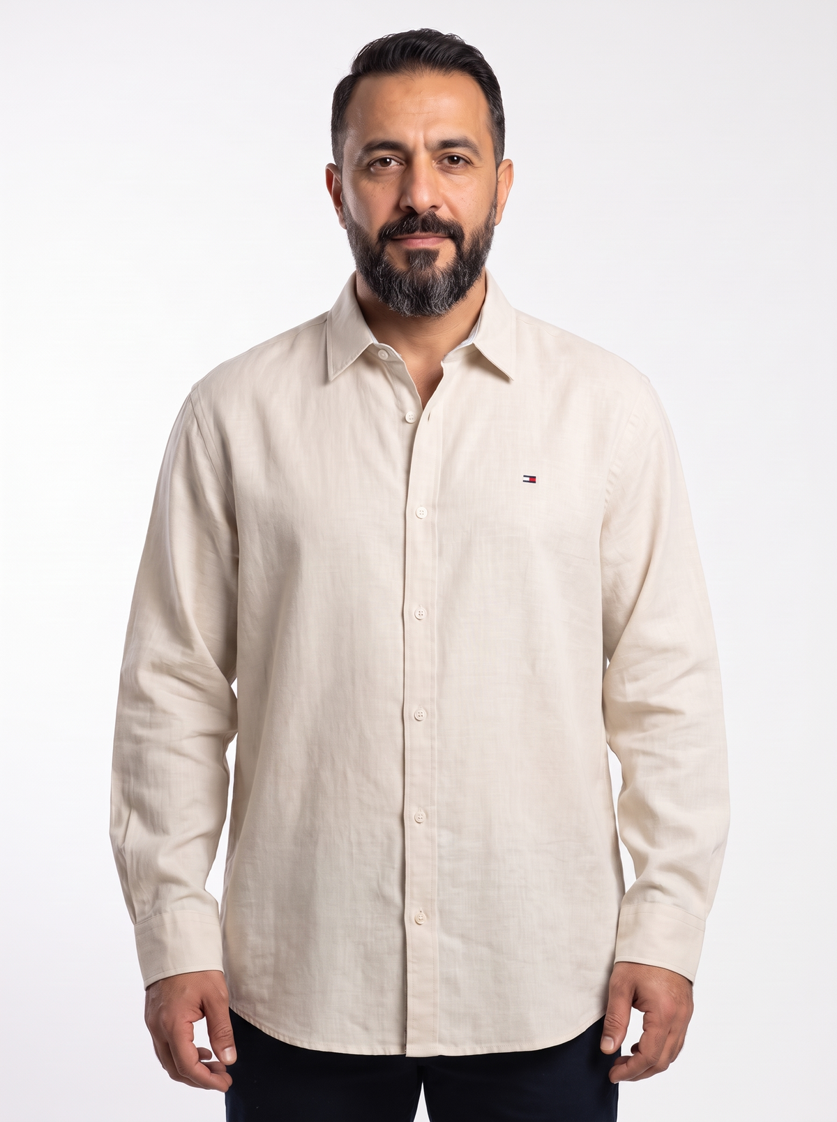 Men's Linen Long Sleeve Shirt – Custom Fit Lightweight Casual Button-Down
