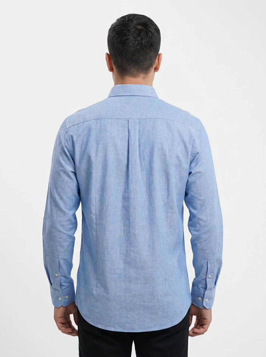 Men’s Slim-Fit Cotton Shirt – Long-Sleeve Button-Down Casual Shirt