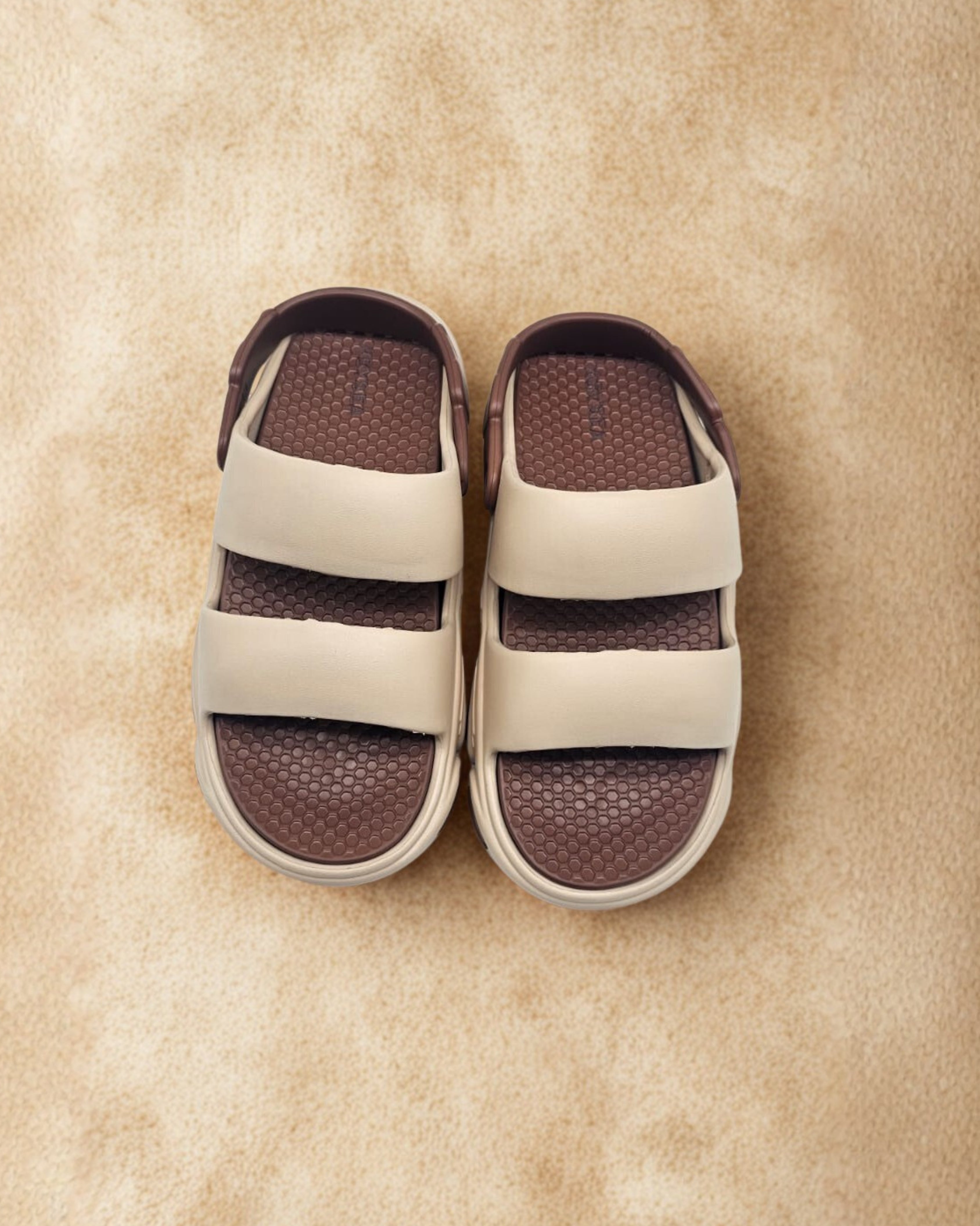 Men's beige comfort sandals casual style - finelook