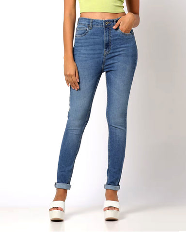 Women's Faded Denim Jeans
