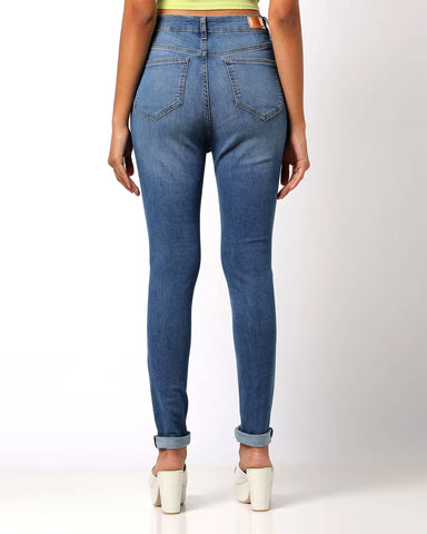 Women's Faded Denim Jeans
