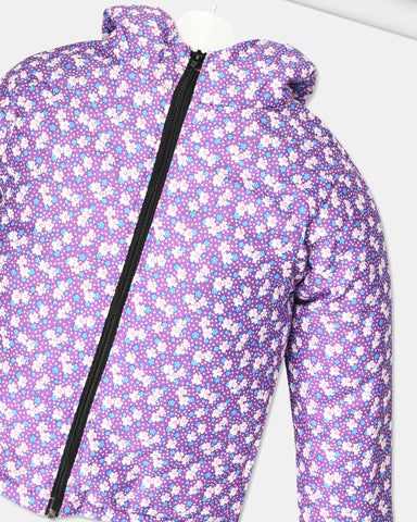 Girls Printed Zippered Puffer Jacket