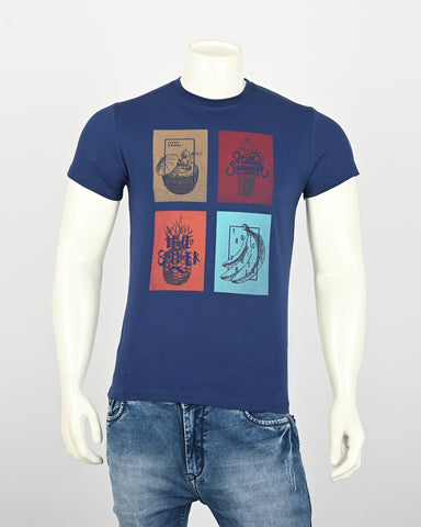 Chic Italian-Inspired Style: Milano Bull Men Printed T-Shirt 5-Piece Bundle