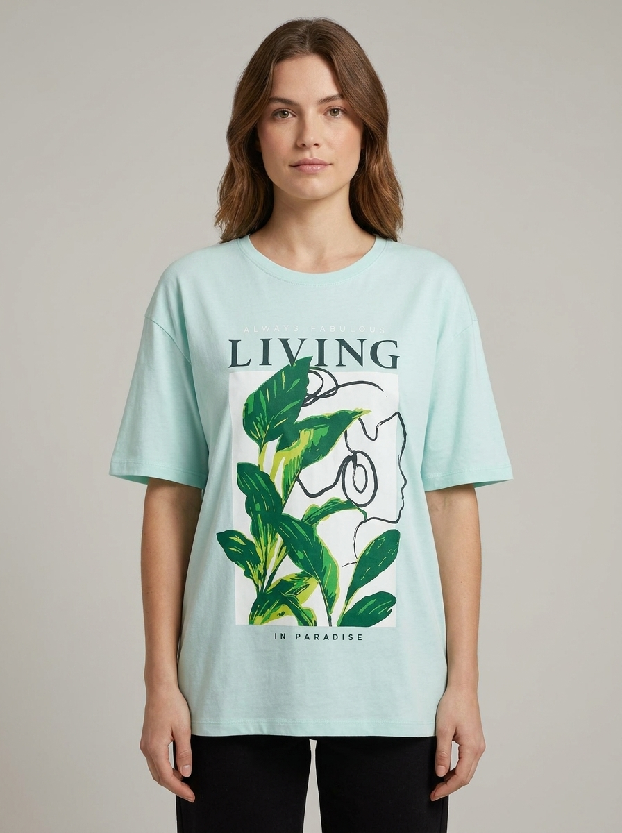 Women's 4-Piece Graphic T-Shirt Set – Oversized 4 Colors T-Shirts