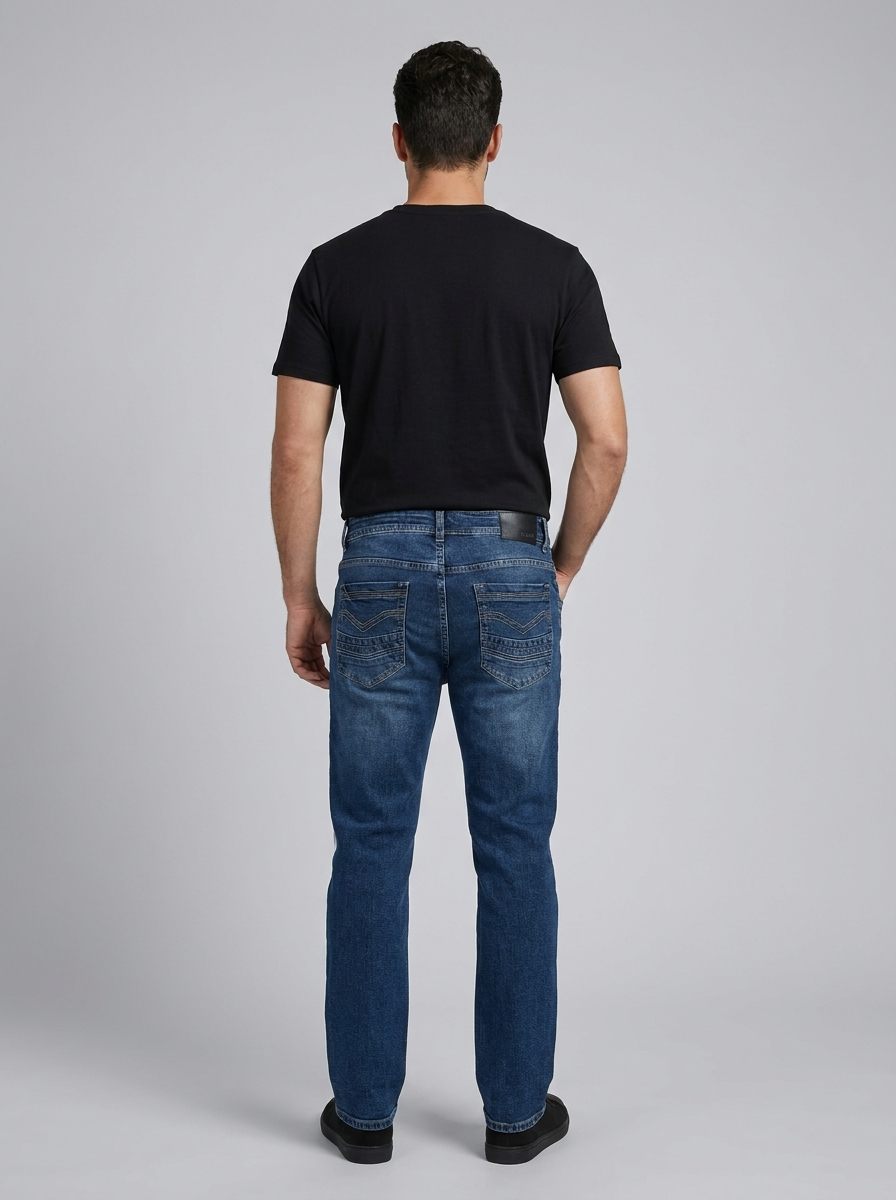 Men’s Athletic Fit Jeans – Vintage Distressed Denim – Everyday Jeans