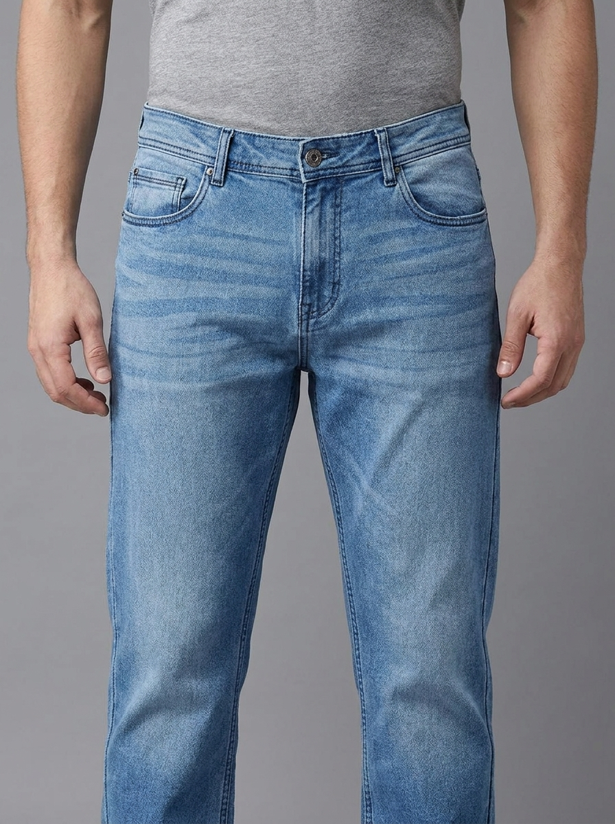 Men’s Athletic Fit Jeans – Vintage Distressed Denim – Everyday Jeans