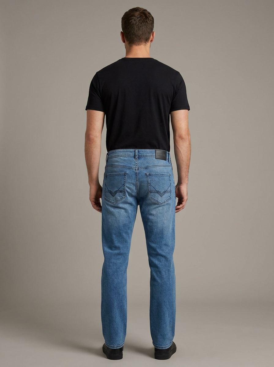 Men’s Athletic Fit Jeans – Vintage Distressed Denim – Everyday Jeans