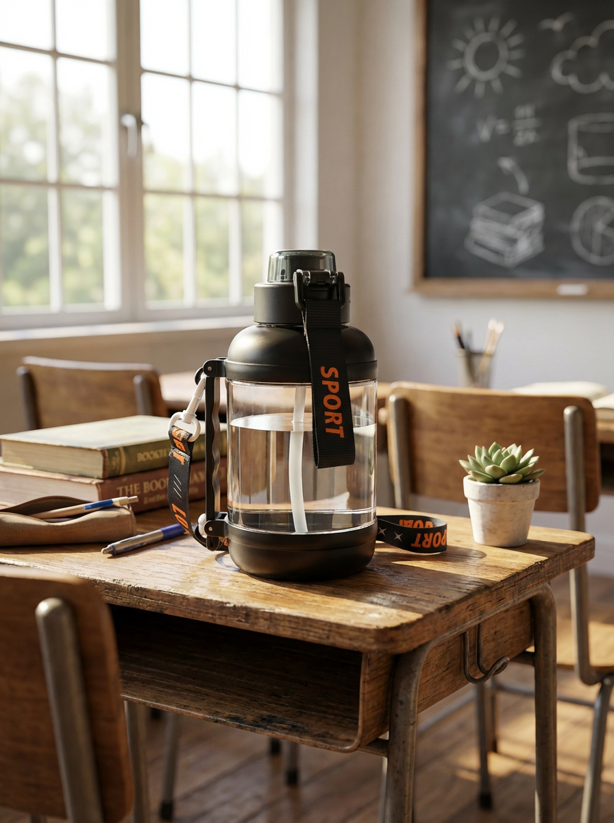 Portable Kids Water Bottle with Straw & Handle – Leakproof Sport Bottle