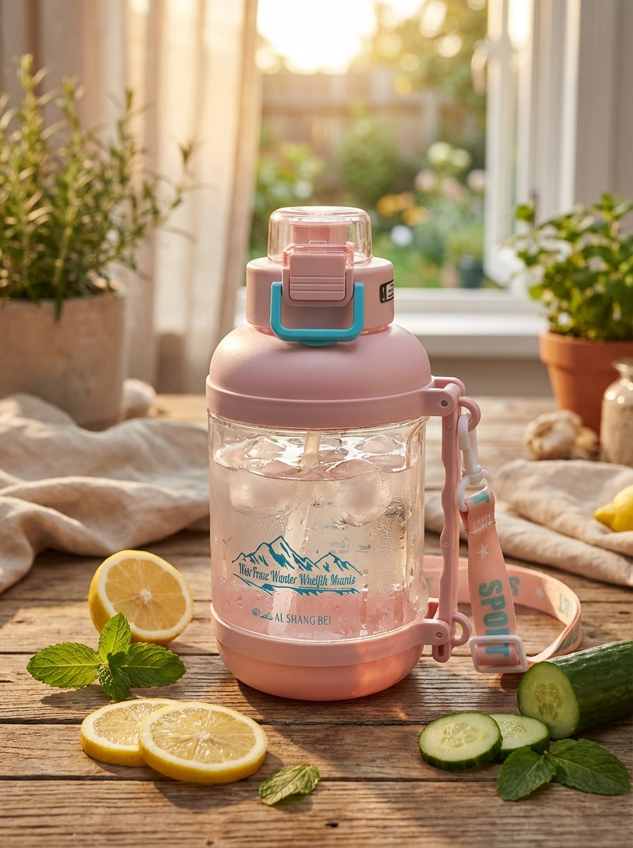 Portable Kids Water Bottle with Straw & Handle – Leakproof Sport Bottle