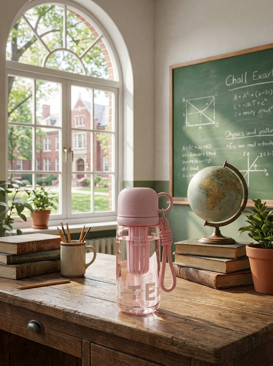 Cute Infuser Water Bottle with Straw & Cup – Leakproof Portable Drink