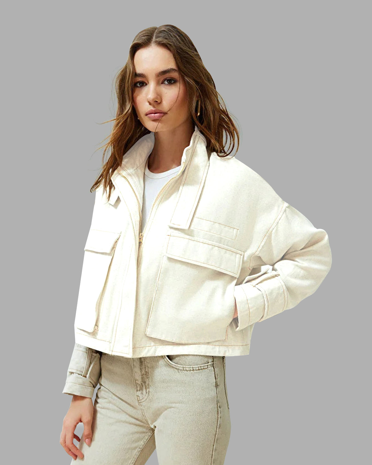 Women's Solid Demin Jacket