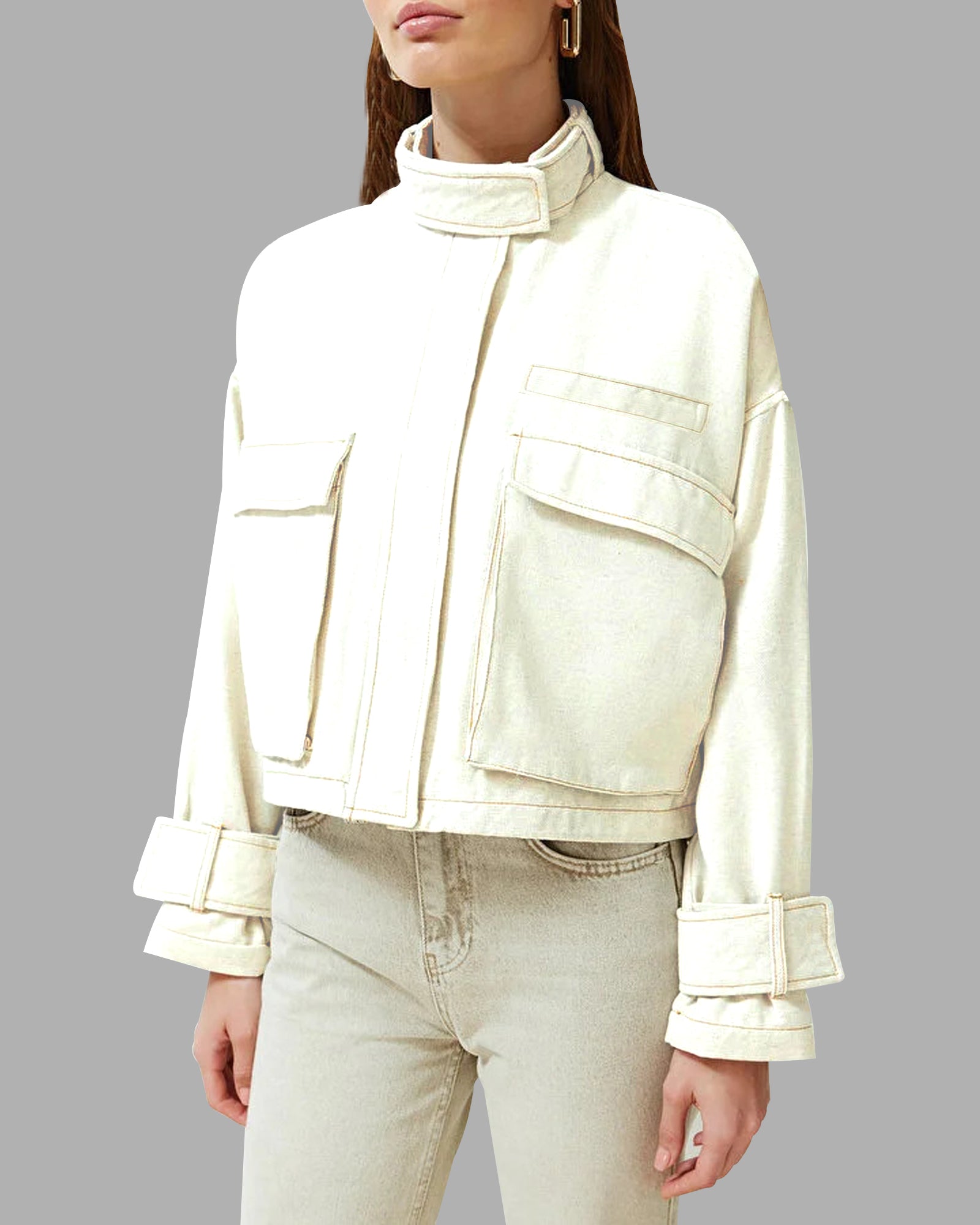 Women's Solid Demin Jacket