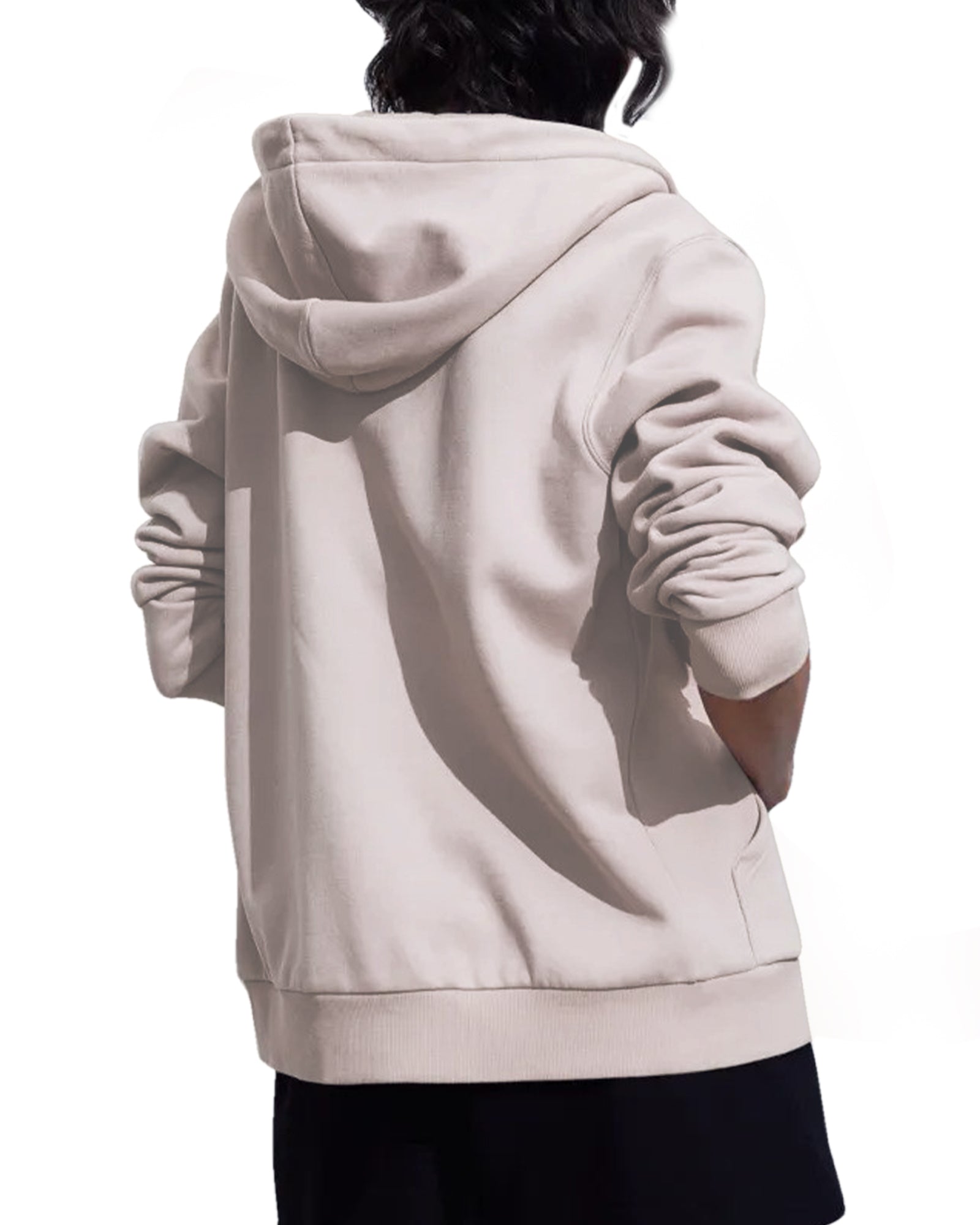 Women's Solid Zipper Hoodie Sweatshirt