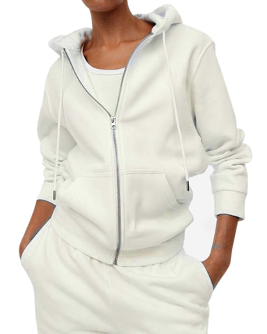 Women's Solid Zipper Hoodie Sweatshirt