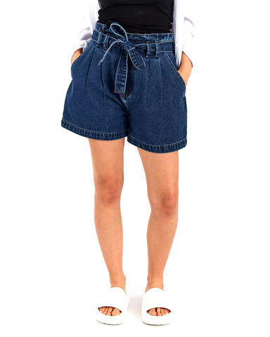 Women's Shorts with Self-Tie Belt