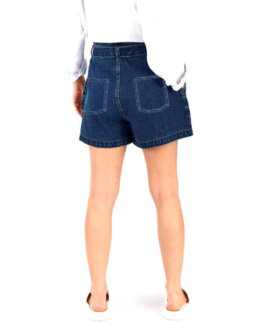 Women's Shorts with Self-Tie Belt