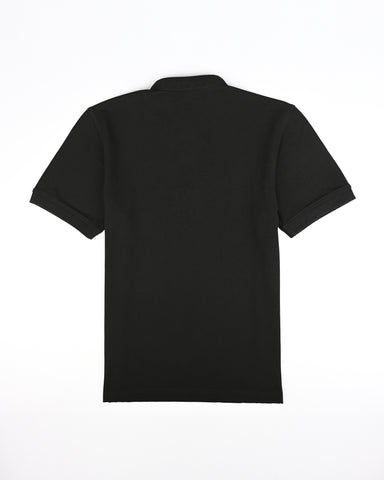 Solid Knit T-Shirt with Mandarin Collar and Short Sleeves