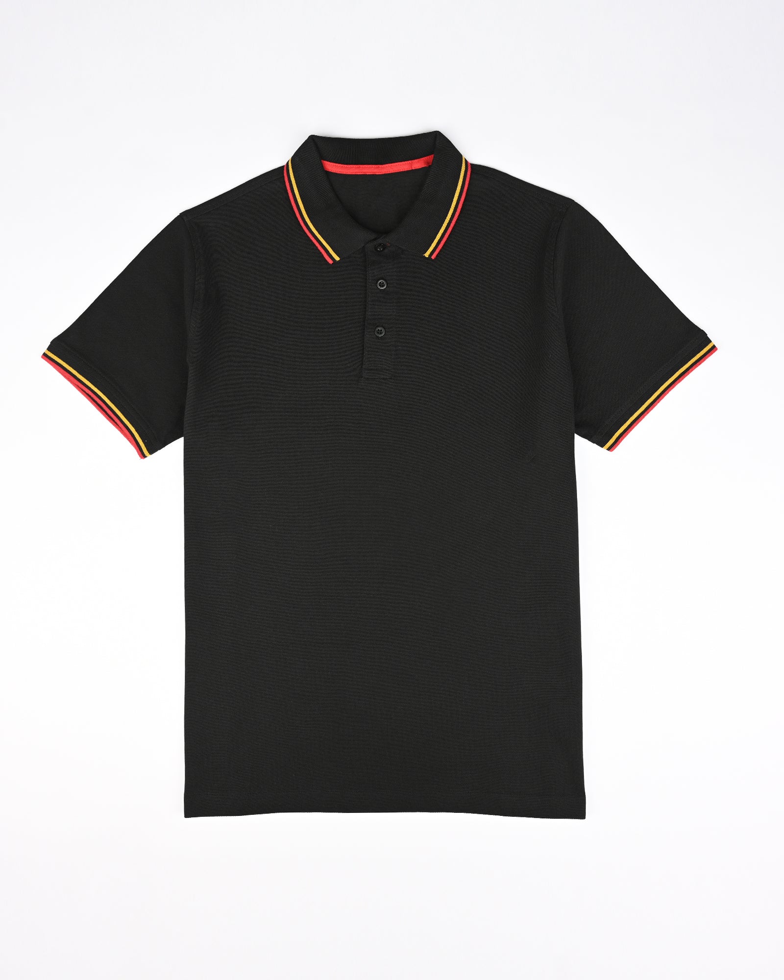 Solid T-shirt with Polo Collar & Short Sleeves