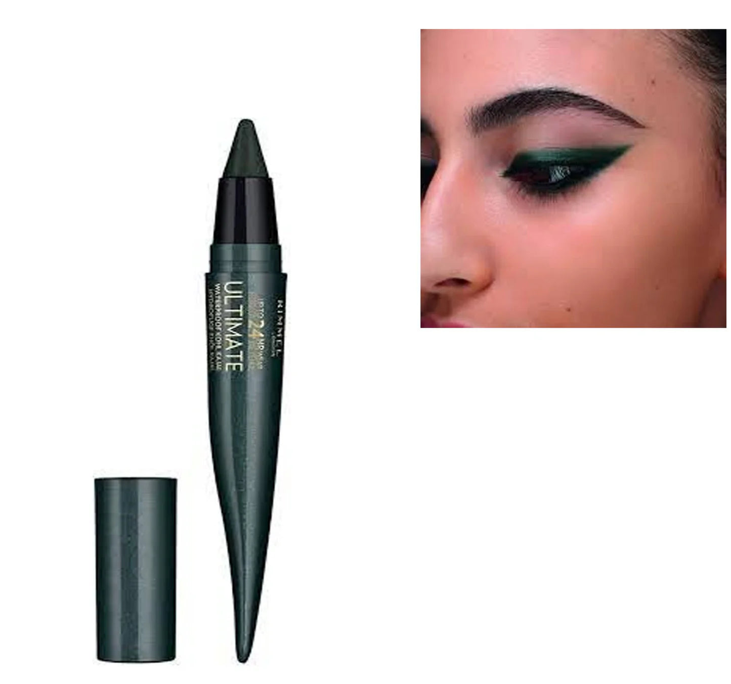 Rimmel Ultimate Kohl Kajal Eye Pencil and Liner, Smoked Emerald, 2.3 g - FineLook