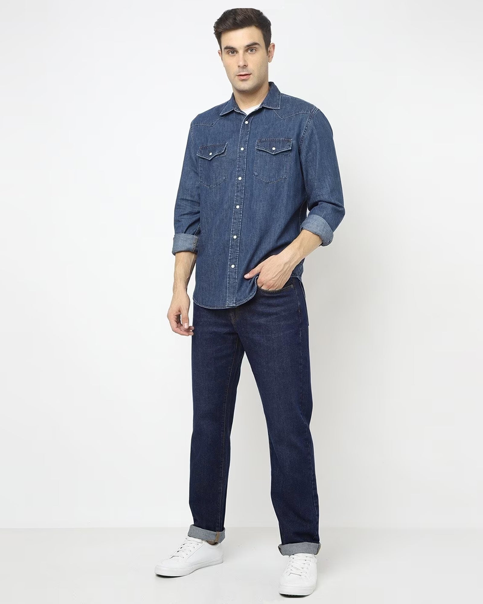 Men's Faded Denim Jeans