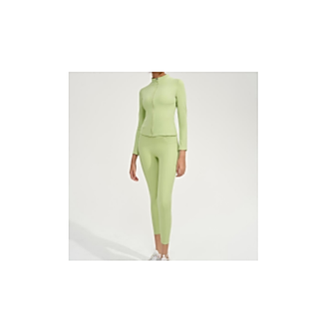 Women's 2 pc Long Sleeve Zipper with high waist Leggings - Workout Set.