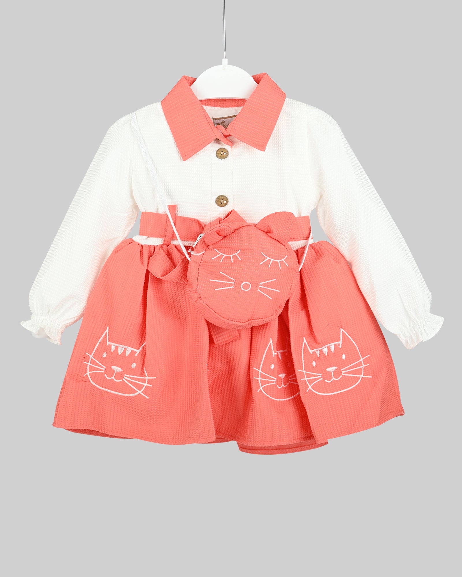 Girl Embroidered Dress with Bag