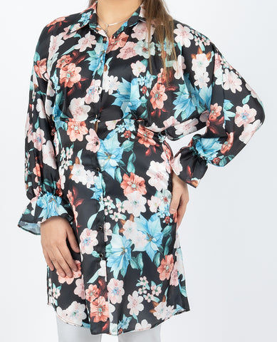 Women's floral long shirt