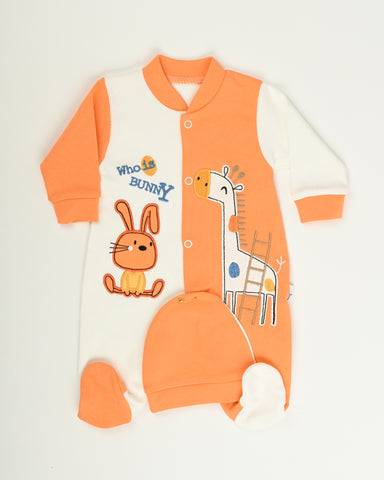 Baby overall set with cap