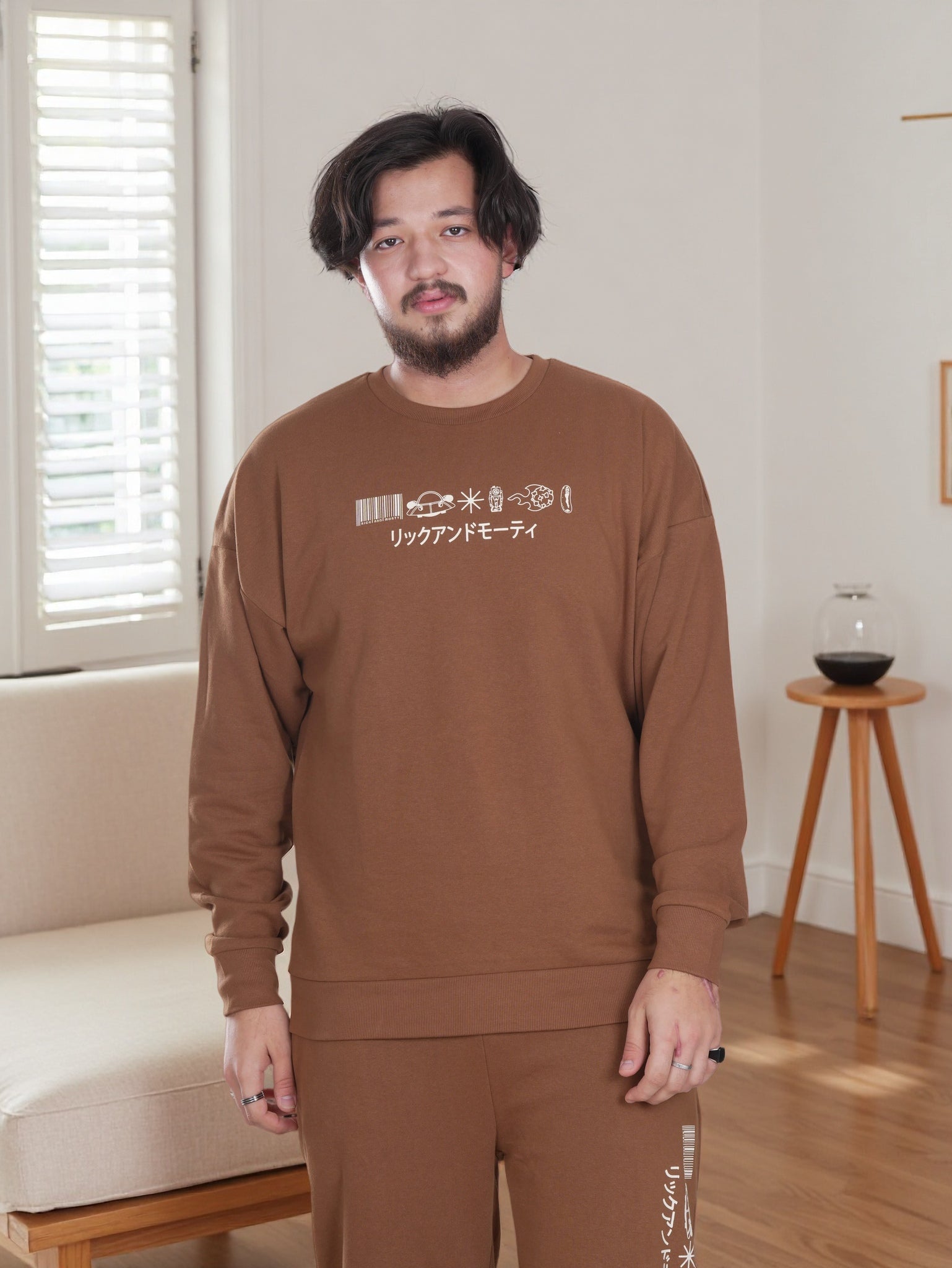 Men’s Rick & Morty Printed Fleece Tracksuit – Sweatshirt & Jogger Set