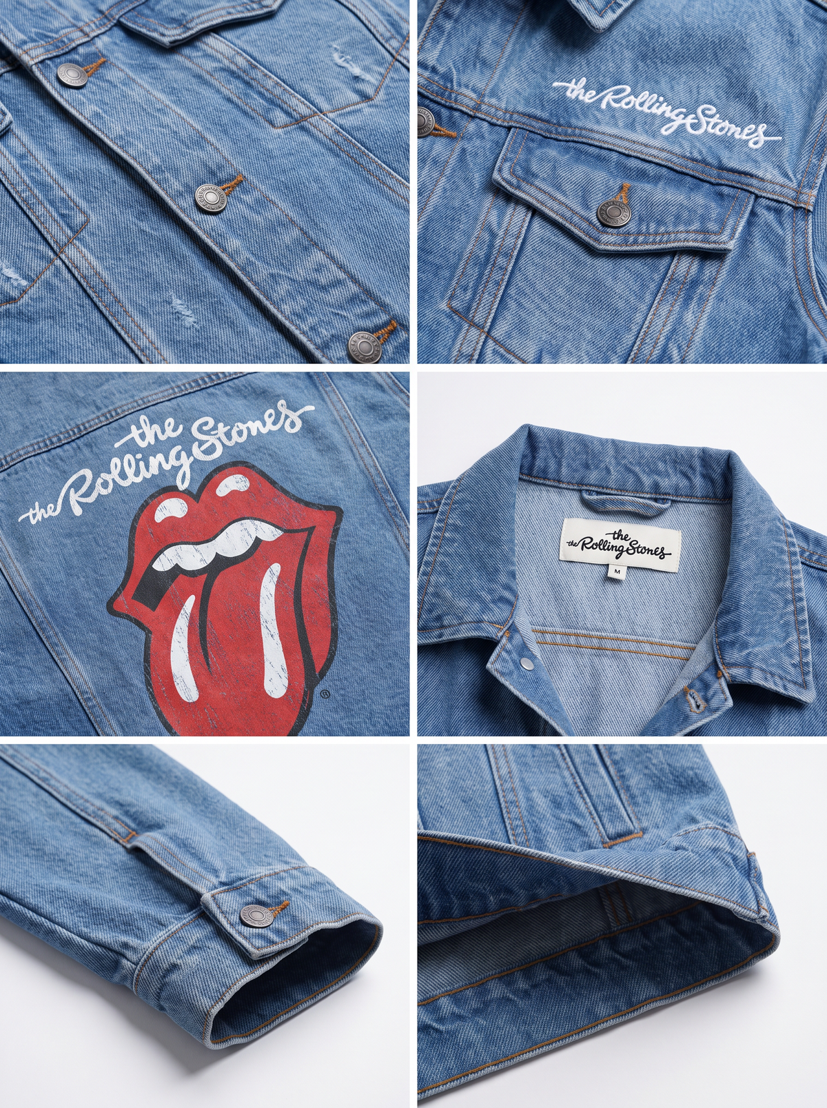 Unisex Rolling Stones Graphic Denim Jacket – Vintage Tour '78 Oversized Jean Trucker Jacket