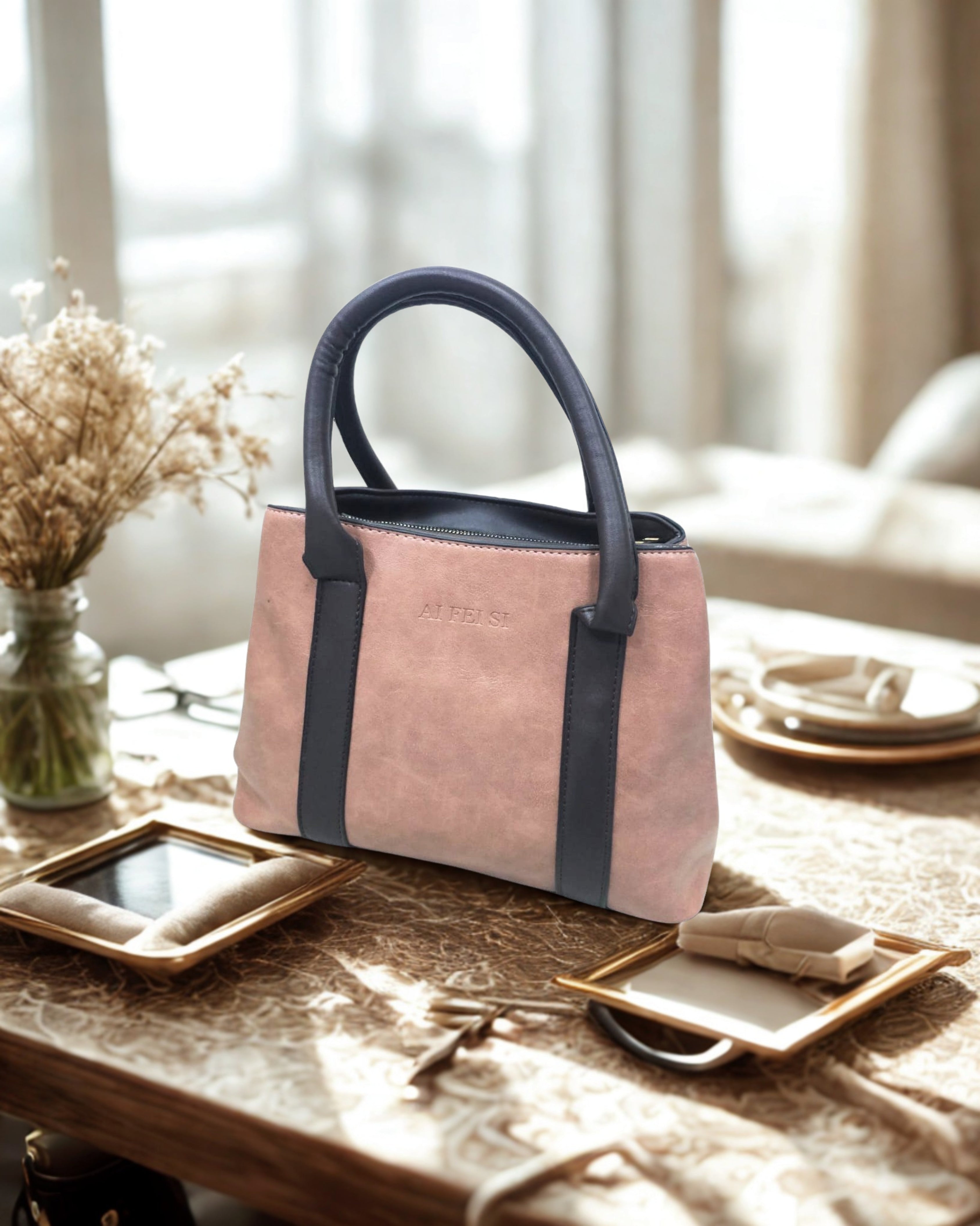 Luxury Women’s Tote with Matching Wallet & Gold Hardware