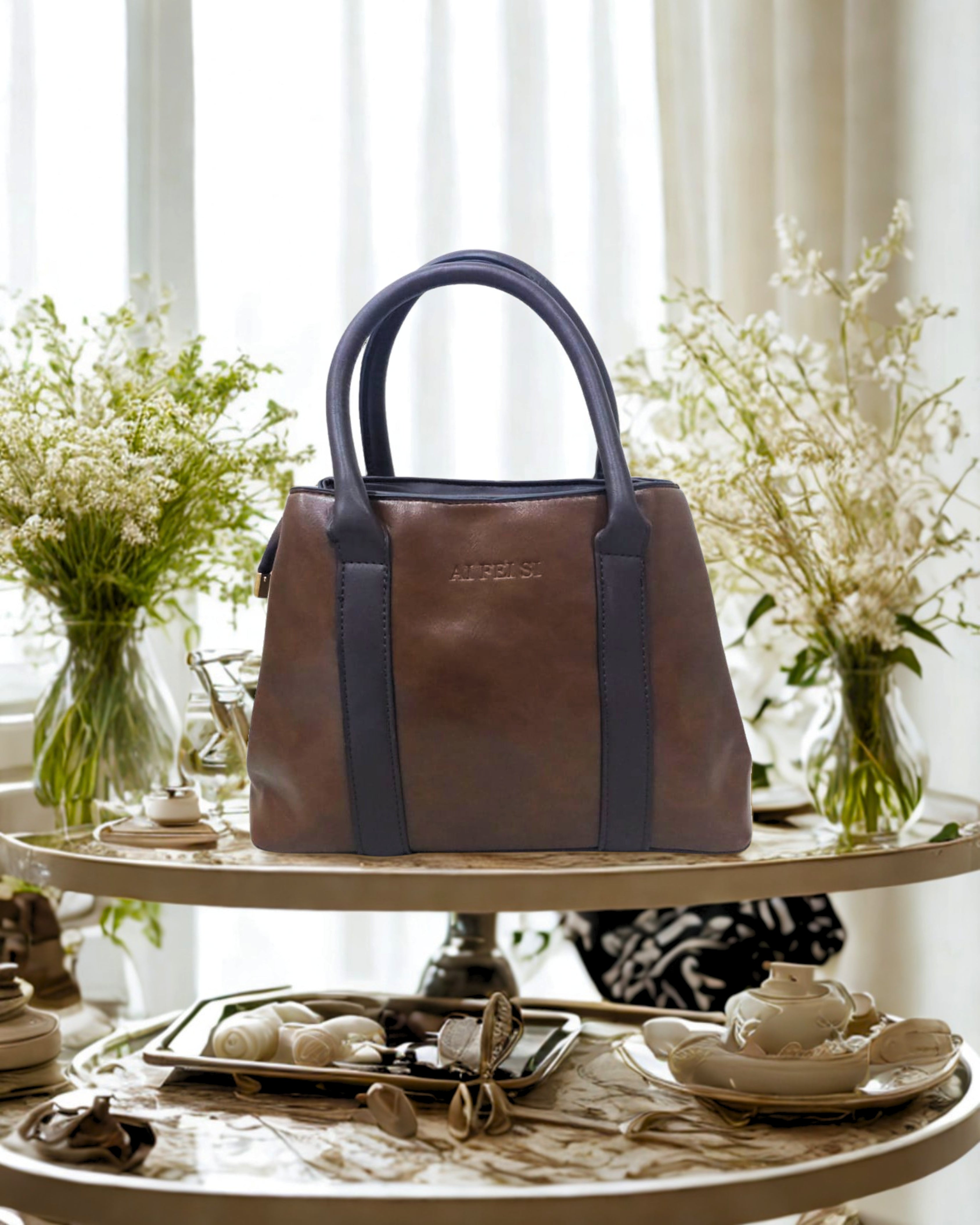 Luxury Women’s Tote with Matching Wallet & Gold Hardware