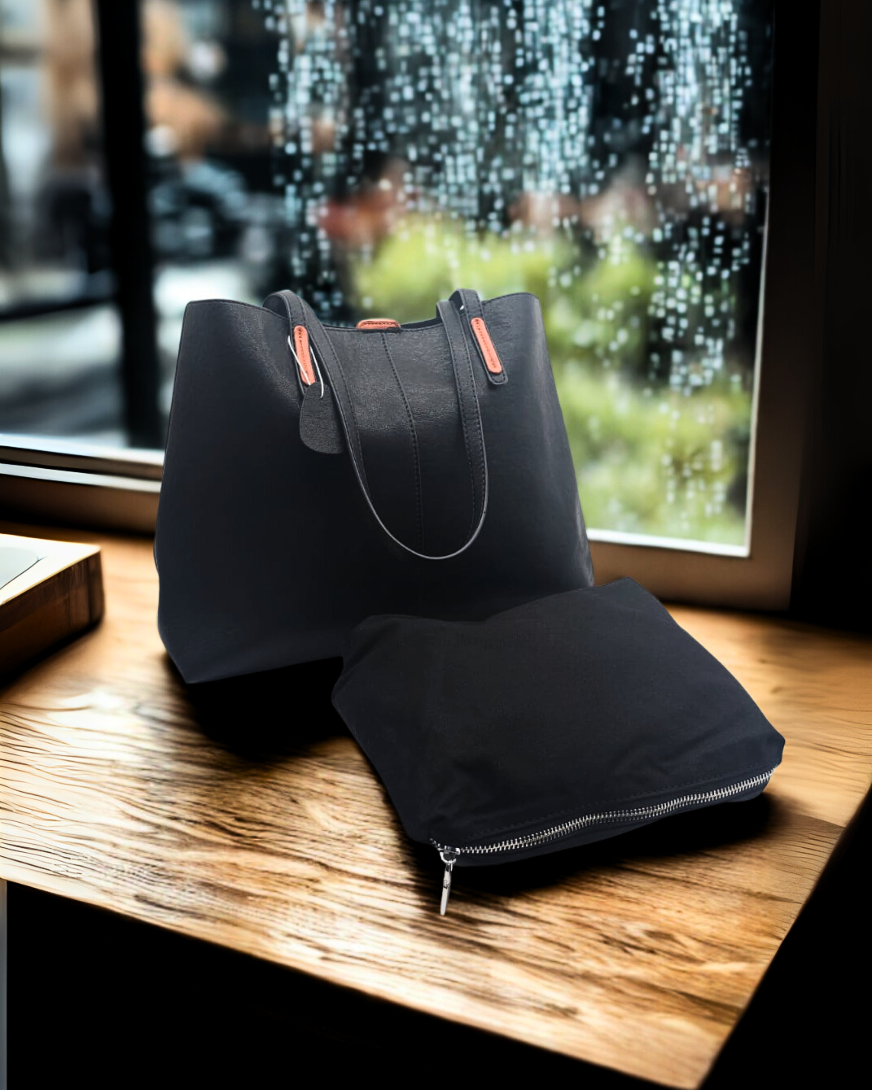 Elegant Leather Tote Bag for Women – Stylish Shoulder Handbag with Keychain Charm, Perfect for Work, Travel & Everyday Use