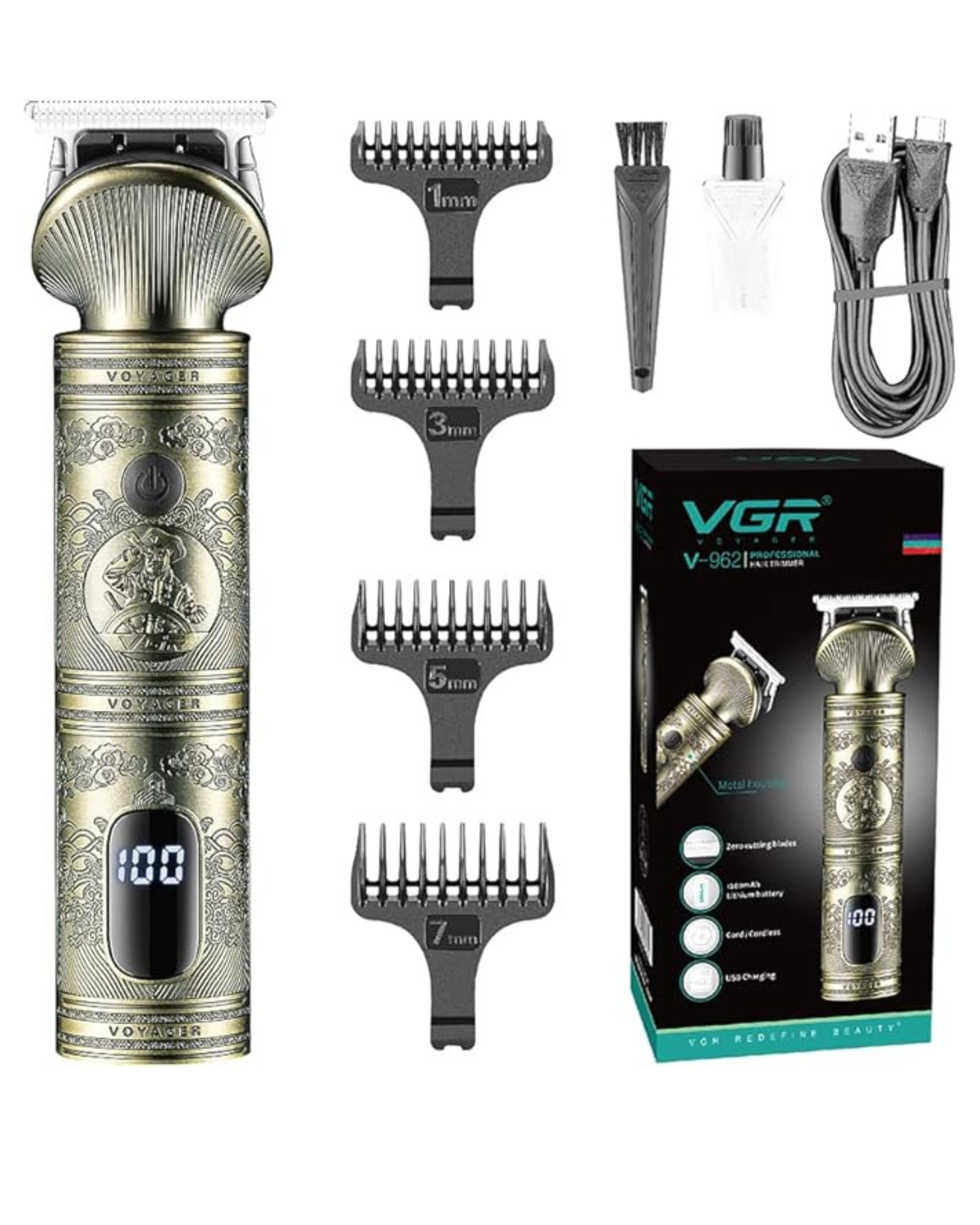 VGR V-962 Professional Hair Trimmer – Stainless steel blade