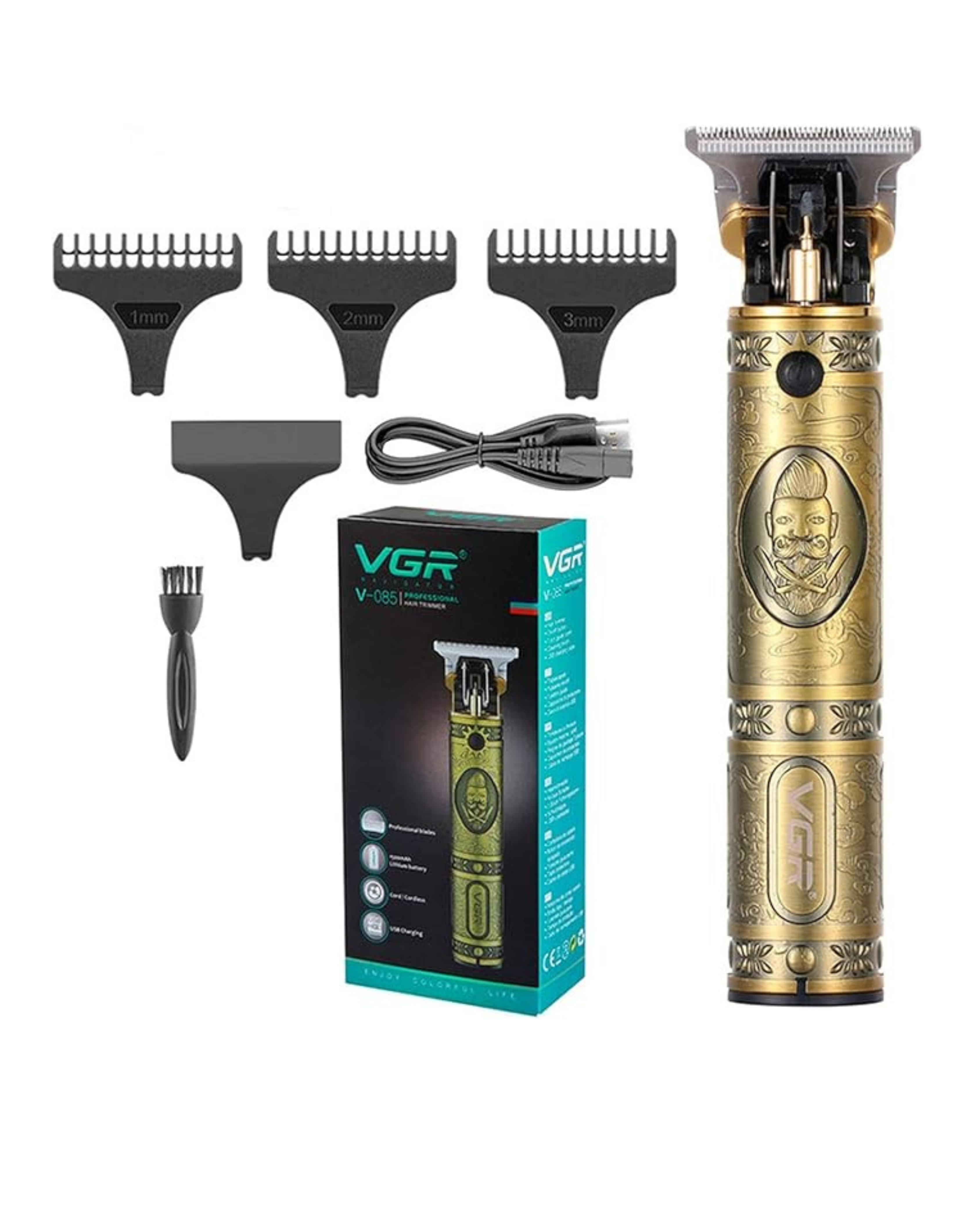 VGR V-085 Professional Hair Trimmer - Gold color
