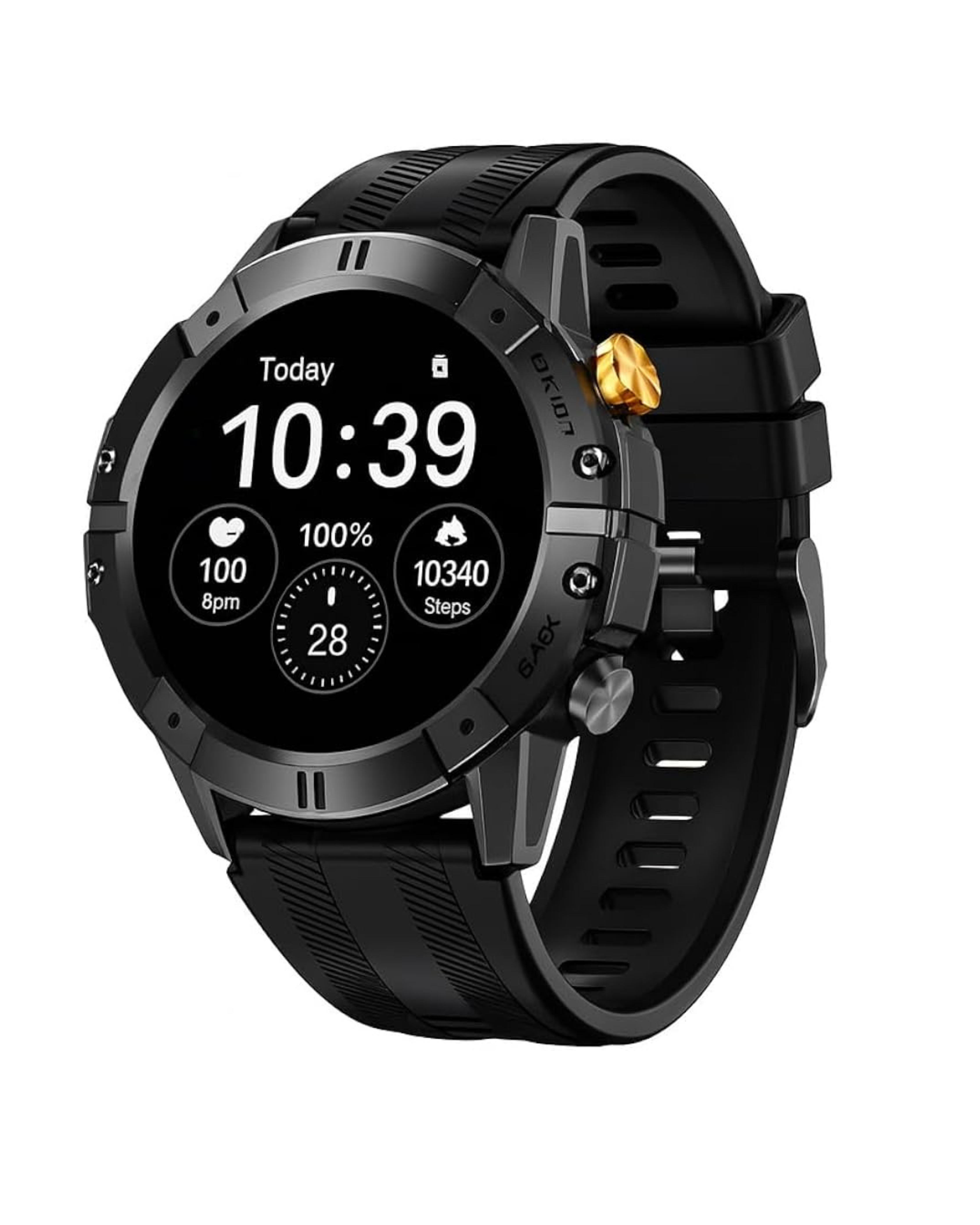 HainoTeko RW58 Round Smart watch with 3 Set Strap