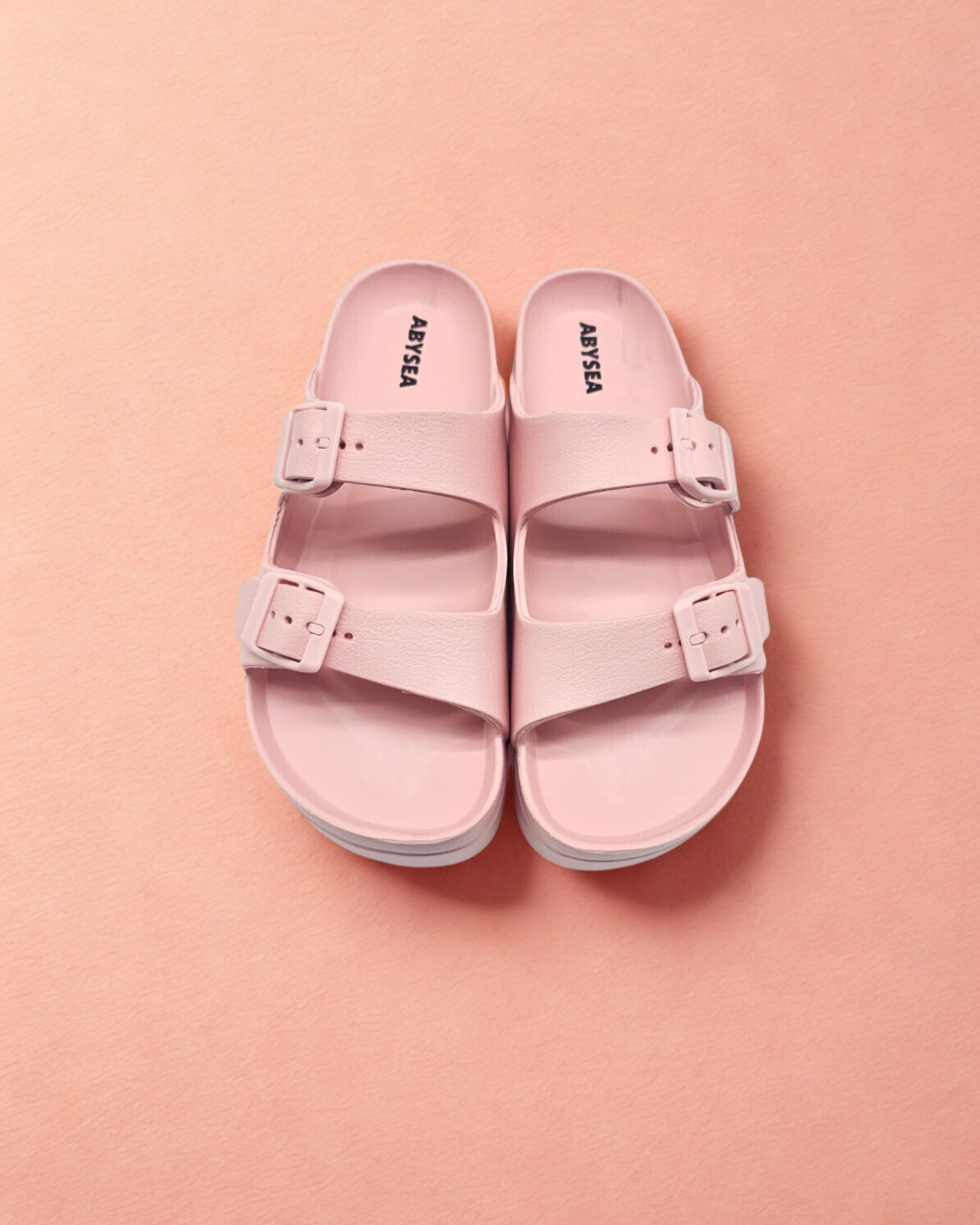 Pink Double Strap Sandals for Women – Adjustable Buckle Comfort Slides