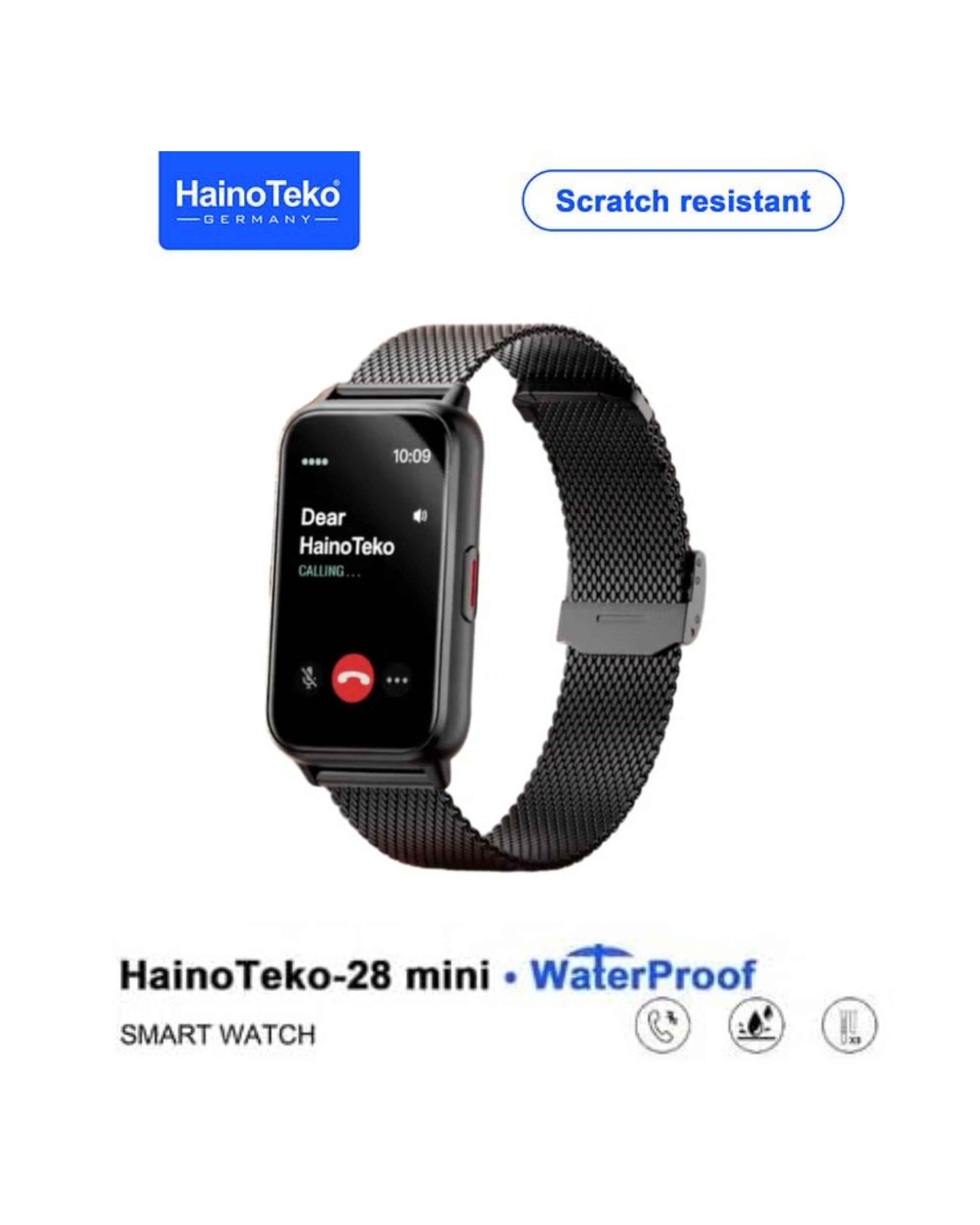 HainoTeko-28 Mini Waterproof Smart Watch with AMOLED Display Bluetooth Calling