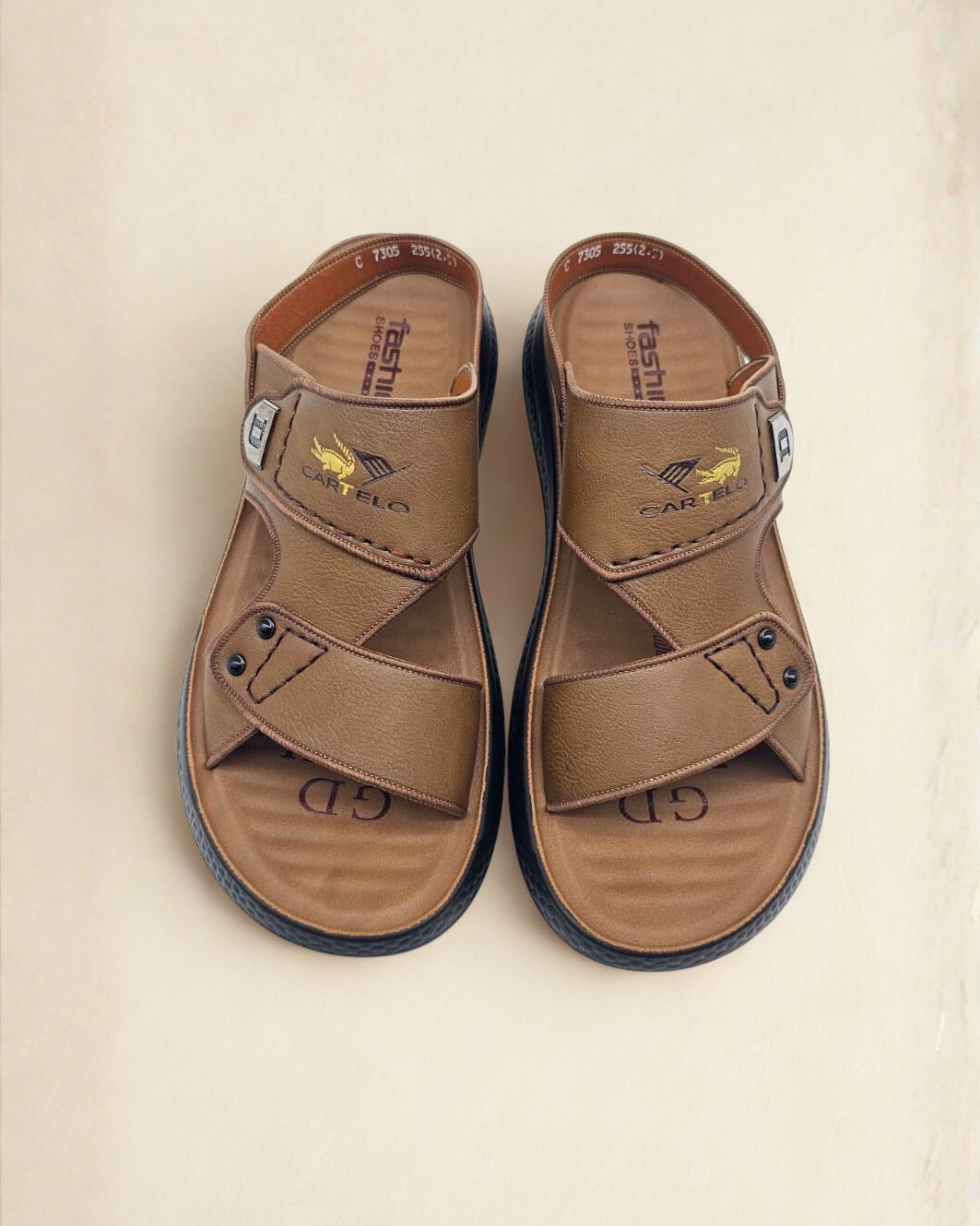 Men’s Casual Toe-Post Sandals with brown Strap