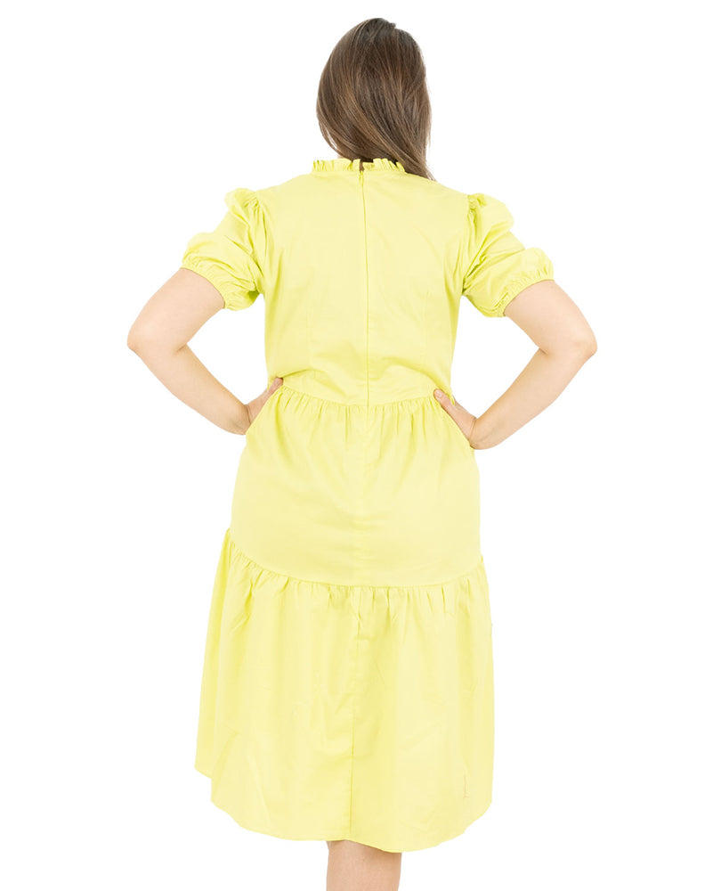 Women's short sleeve split neck dress