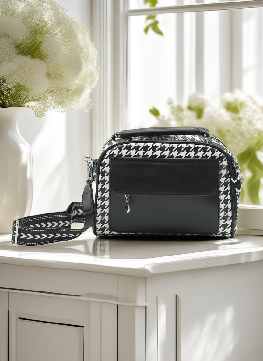 Elegant Structured Crossbody & Top Handle Handbag for Women – Multi-Pocket Everyday Shoulder Bag with Adjustable Strap