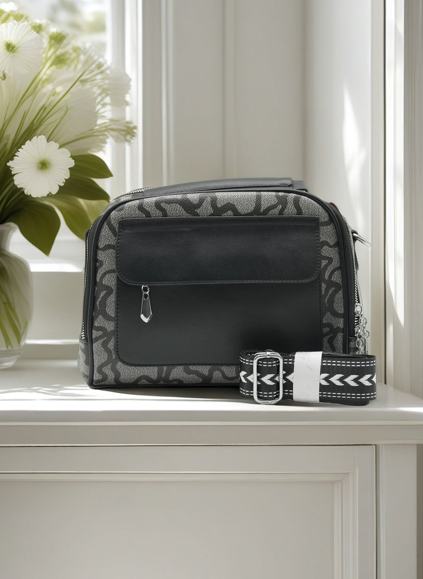 Elegant Structured Crossbody & Top Handle Handbag for Women – Multi-Pocket Everyday Shoulder Bag with Adjustable Strap