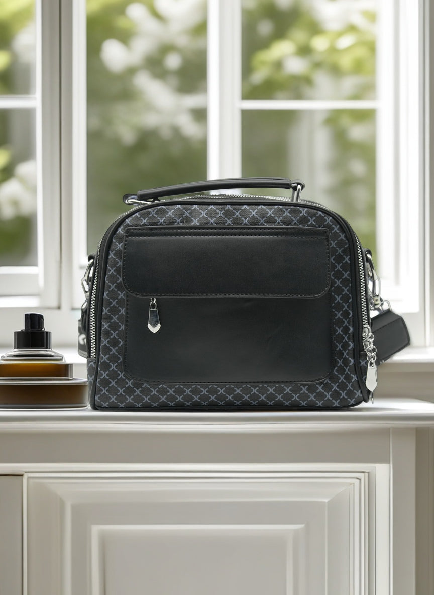 Elegant Structured Crossbody & Top Handle Handbag for Women – Multi-Pocket Everyday Shoulder Bag with Adjustable Strap