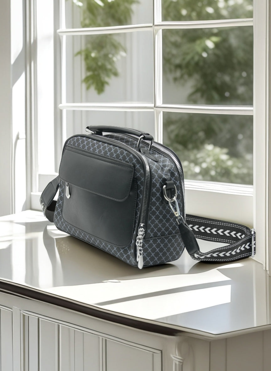 Elegant Structured Crossbody & Top Handle Handbag for Women – Multi-Pocket Everyday Shoulder Bag with Adjustable Strap