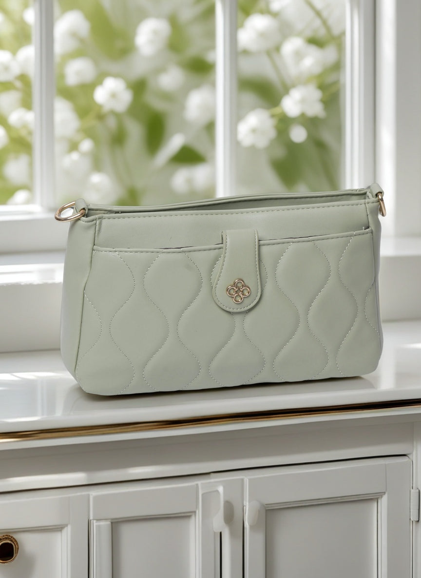 Chic Wavy Quilted Top-Handle Bag – Convertible Crossbody