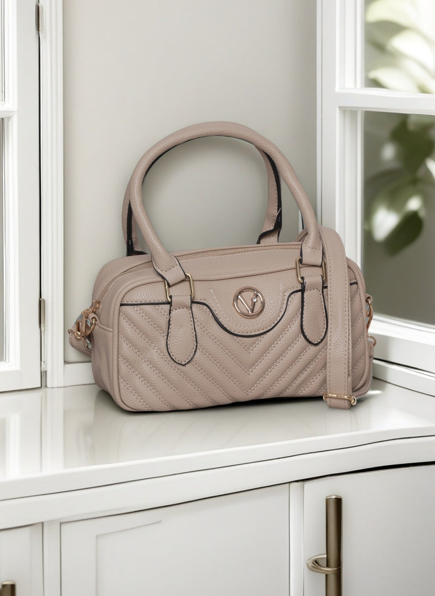 Elegant Chevron Quilted Top-Handle Handbag – Versatile Satchel Bag