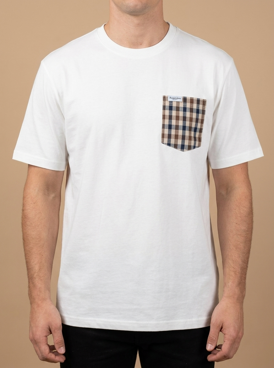 Men’s Heritage Cotton Pocket T-Shirt – Signature Check Contrast
