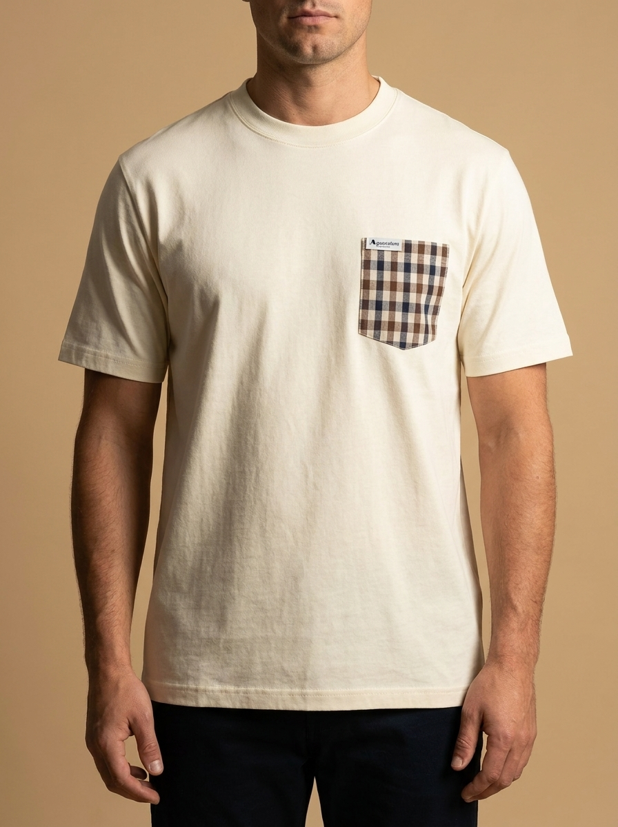 Men’s Heritage Cotton Pocket T-Shirt – Signature Check Contrast