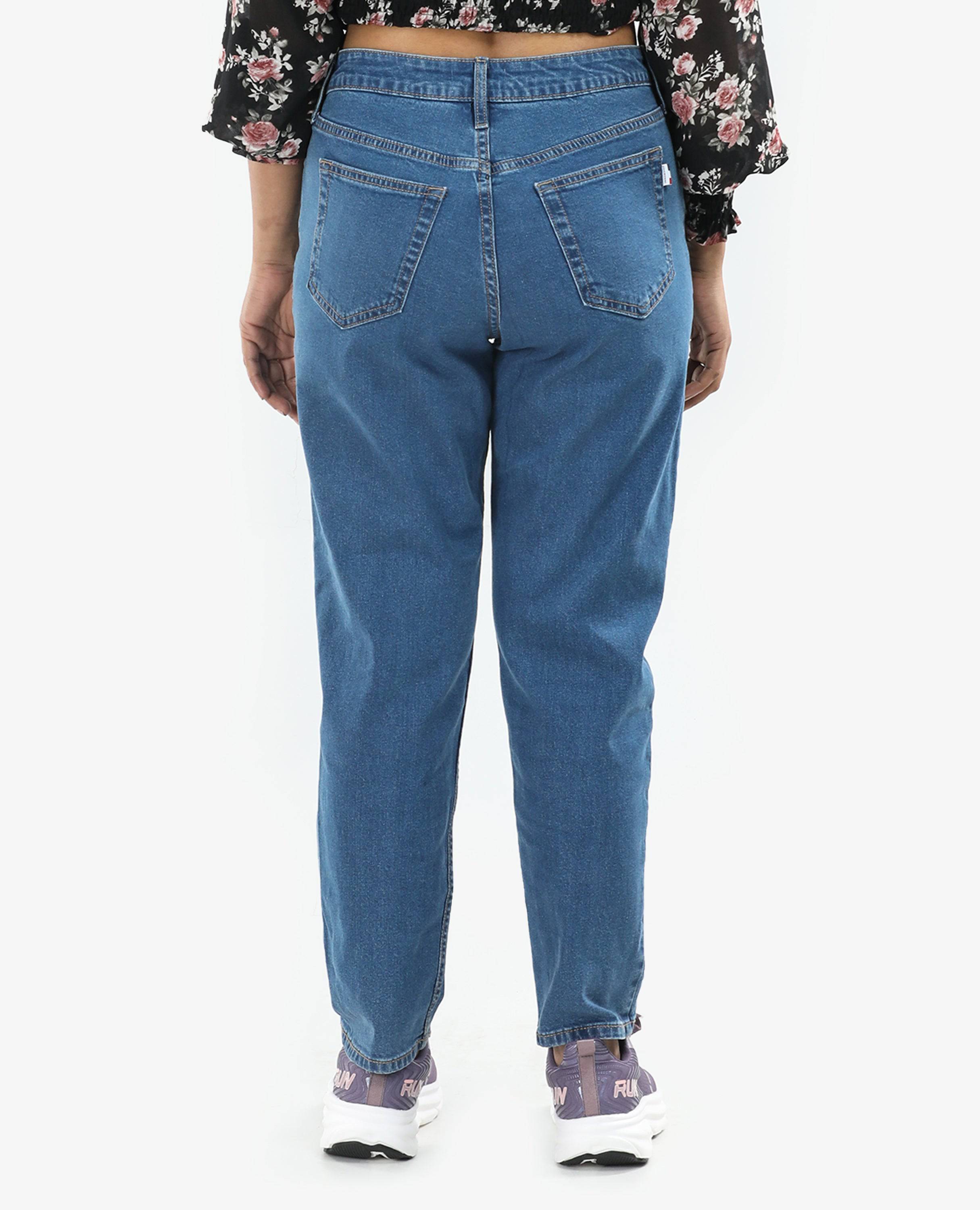 Wide Leg Jeans for Women FineLook Blue color back side picture